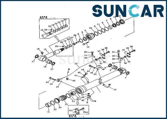 Van de het Wapencilinder van KOMATSU de Dienstuitrusting 208-63-62100 de Verbinding Kit For pc400-3 pc400lc-3 van de 2086362100 Wapencilinder
