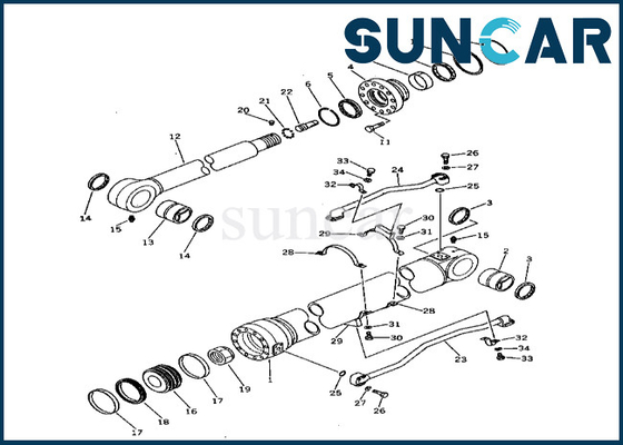 De Verbinding Kit Komatsu 2086364101 208-63-64101 van de wapencilinder voor pc400-3 de Vervangingsuitrusting van de pc400lc-3 Wapencilinder