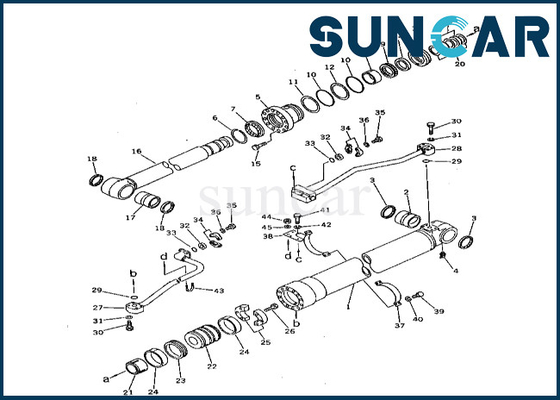 Van de de Verbindingsreparatie van de boomcilinder Uitrusting 208-63-52100 de Verbindingsuitrusting van de 2086352100 Boomcilinder voor pc400-3 pc400lc-3 KOMATSU
