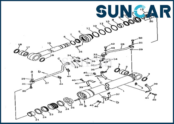 Van de de Verbindingsreparatie van de boomcilinder Uitrusting 208-63-54101 de Verbinding Kit Komatsu Fits pc400-3 pc400lc-3 van de 2086354101 Boomcilinder