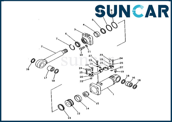 Van de de Bodemstortplaats van KOMATSU van de de Cilinderverbinding Uitrusting 2086395300 208-63-95300 voor pc400-1 pc400lc-1 Uitrusting van de de Cilinderreparatie van de Bodemstortplaats