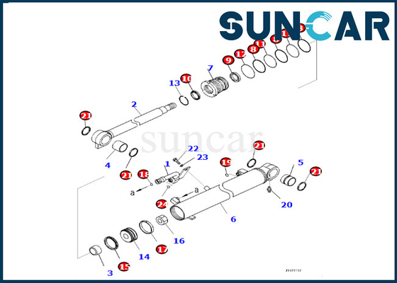 De Verbindingsuitrusting van uitstekende kwaliteit 7219801280 721-98-01280 Pasvormen pc55mr-5 pc45mr-5 KOMATSU van de Boomcilinder