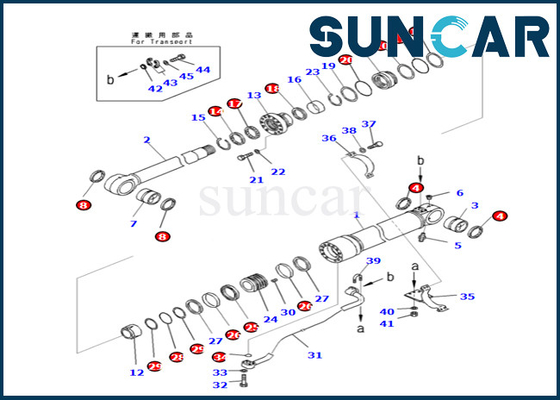 707-99-72061 de Verbinding Kit For pc490-10 van de 7079972061 Boomcilinder pc490lc-10 van de de Boomcilinder van KOMATSU Verzegelende Uitrusting