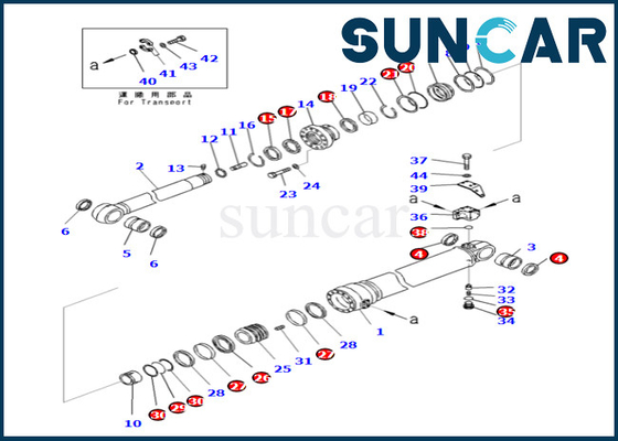 707-99-69590 de Verbinding Kit For pc490lc-10 van de 7079969590 Wapencilinder pc490-10 van de het Wapencilinder van KOMATSU de Reparatieuitrusting