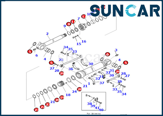 KOMATSU 721-98-00590 de Verbinding Kit Fits pc490lc-10 van de 7219800590 Emmercilinder PC490HRD-11E0-de Reparatieuitrusting van de Emmercilinder