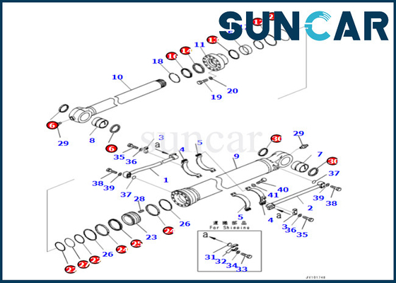 KOMATSU 7219804010 721-98-04010 de Verbinding Kit For PC500LC-10R PC500LC-10M0 van de Emmercilinder