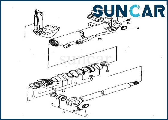 YM172157-99420 van de de Verbindingsuitrusting YM17215799420 van de emmercilinder van de de Emmercilinder de Dienst Kit Komatsu For pc50fr-1