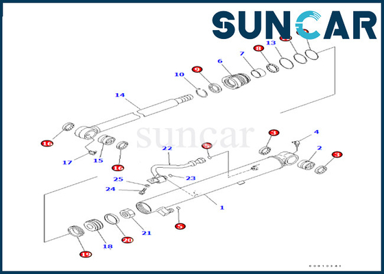De Verbindingsuitrusting 707-98-25980 7079825980 van de emmercilinder voor pc50mr-2 van de de Emmercilinder van KOMATSU de Dienstuitrusting