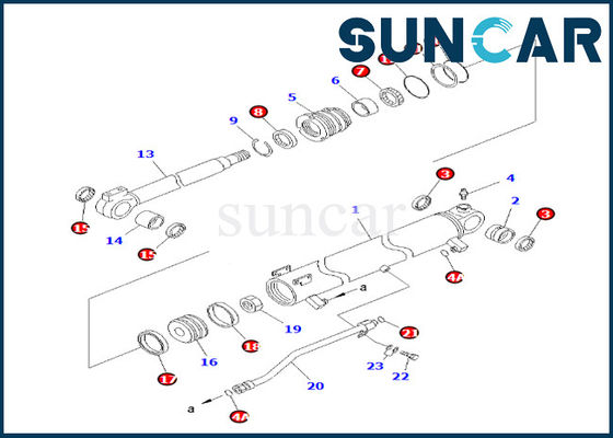 707-98-30710 de Verbinding Kit For pc58uu-3 van de 7079830710 Boomcilinder van de de Boomcilinder van KOMATSU de Uitrusting van de de Verbindingsreparatie