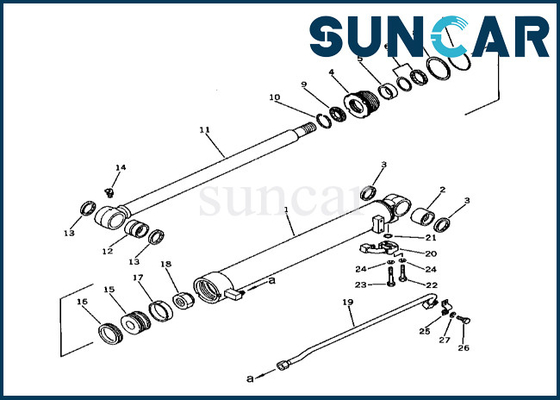 2016366100 201-63-66100 KOMATSU de Verbinding Kit For pc60-3 van de Wapencilinder de Uitrusting van de de Verbindingsreparatie van de Wapencilinder