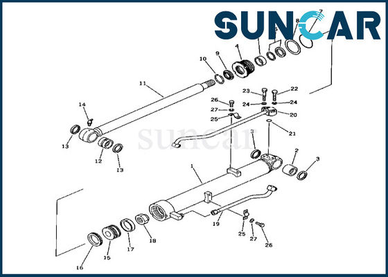 201-63-56100 de Verbinding Kit Fits pc60-3 van de 2016356100 Boomcilinder van de de Boomcilinder van KOMATSU de Verzegelende Uitrusting