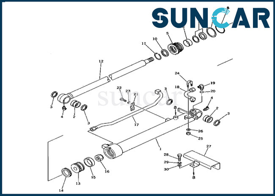 201-63-76100 de Verbinding Kit For pc60-3 van de 2016376100 Emmercilinder van de de Emmercilinder van KOMATSU de Uitrusting van de de Reparatieverbinding