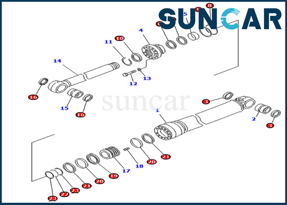 707-99-68500 7079968500 de Dienstuitrustingen compenseren Cilinderpasvormen voor het Modelgraafwerktuig Seal Kit van KOMATSU PC400LC-6Z