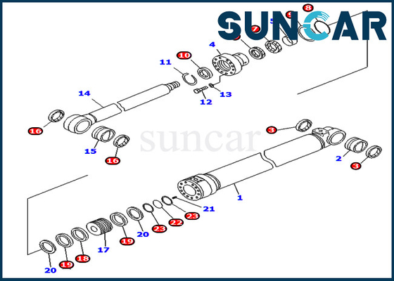 PC400LC-6Z KOMATSU 707-99-37680 de Verbinding Kit Hydraulic Cylinder Repair Kits van 7079937680 Pijplooper