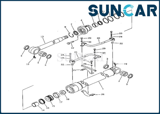 201-63-02010 de Verbinding Kit Komatsu For pc60-5 van de 2016302010 Boomcilinder de Uitrusting van de de Verbindingsreparatie van de pc60l-5 Boomcilinder
