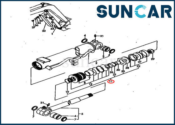 YM172164-72370 YM17216472370 Boomcilinder Olie Seal Kits Voor PC40FR-1 PC40FR-2 Komatsu Innerlijke onderdelen