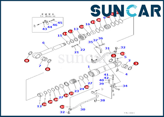 KOMATSU 707-99-68580 de Verbinding Kit Fits pc600lc-7 van de 7079968580 Boomcilinder PC600LC-6A-de Reparatieuitrusting van de Boomcilinder