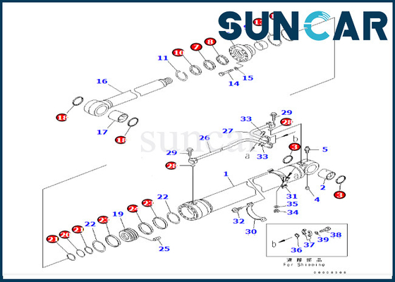 707-99-69700 de Verbinding Kit For PC600LC-6A pc600-8 pc600-7 KOMATSU van de 7079969700 Boomcilinder