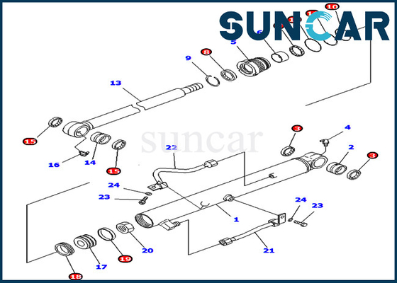 707-98-25910 de Hydraulische Cilinder van 7079825910 de Reparatieuitrustingen van de Emmerverbinding voor KOMATSU pc40mr-1 pc45mr-1