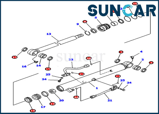 Pc40mrx-1 pc45mrx-1 van de de Emmercilinder van KOMATSU 707-98-25970 de Reparatieverbinding Kit For North America Excavator