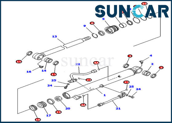 707-98-15740 7079815740 KOMATSU Olieverbinding Kit For Bucket Cylinder pc40mr-1 pc40mrx-1 Binnenstee gedeelten