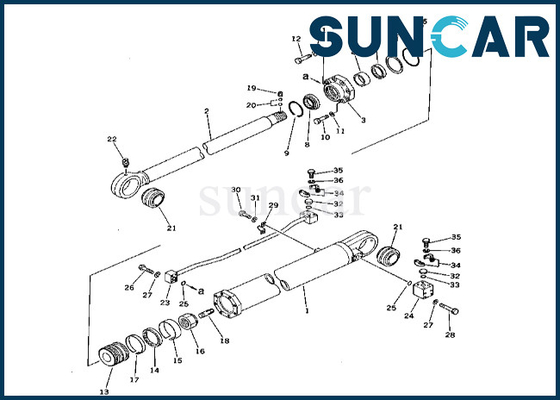 Van de de Verbindingsreparatie van de wapencilinder Uitrusting 208-63-66300 de Verbinding Kit Komatsu For van de 2086366300 Wapencilinder pc400-1 pc400lc-1