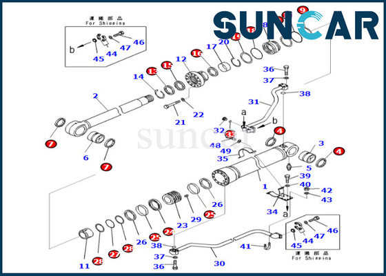 De Verbindingsuitrusting 7079968481 707-99-68481 van de boomcilinder voor van de de Boomcilinder van PC700LC-8E0 PC650LC-8E0 KOMATSU de Reparatieuitrusting