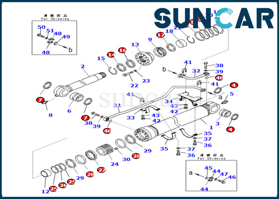 Van de Reparatieuitrusting 707-99-69550 7079969550 KOMATSU van de emmercilinder van de de Emmercilinder de Verbinding Kit Fits PC700LC-8E0 PC800-8E0