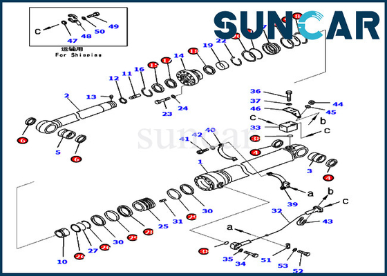 7079969460 Graafwerktuig Parts pc450-8 pc430-8 KOMATSU 707-99-69460 de Verbinding Kit Service Kits van de Wapencilinder