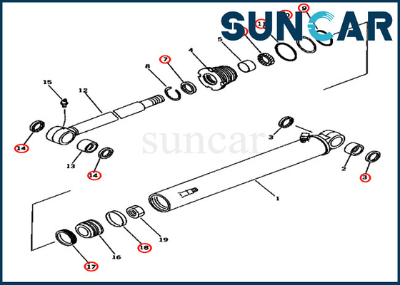 Pc45-1 de Dienstdelen 707-98-25620 de Cilinderverbinding Kit Repair Kits van KOMATSU van de 7079825620 Boomschommeling