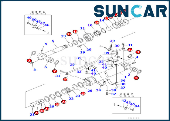 707-99-68690 van de Verbindingskit fits PC600LC-6A KOMATSU van de 7079968690 Emmercilinder van de de Emmercilinder de Reparatieuitrusting