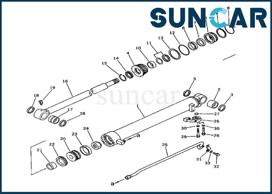 Van de Vervangingsuitrusting 201-63-33300 2016333300 KOMATSU van de wapencilinder van de het Wapencilinder de Verbinding Kit For pc60u-3