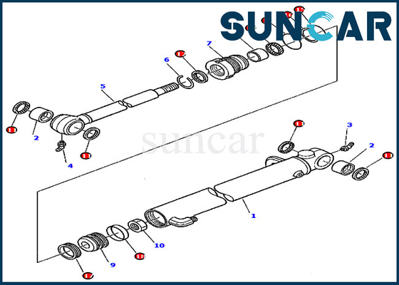 De Reparatieverbinding Kit For Excavator 245 van de 878000017 Emmercilinder pc45-1 de Bouwmachines van KOMATSU