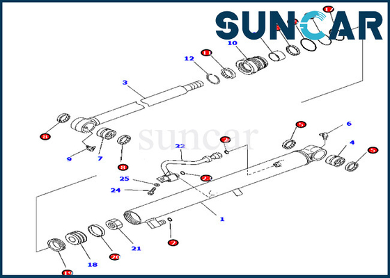 Van de het Wapenverbinding van KOMATSU de Reparatieuitrustingen 707-98-15770 7079815770 pc45mr-3 Graafwerktuig Cylinder Service Parts
