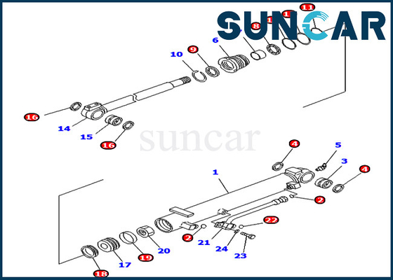 707-98-14770 de Verbinding Kit For Komatsu van de 7079814770 Hoekcilinder pc45mr-3 pc50mr-2 pc55mr-3 de Dienstuitrustingen
