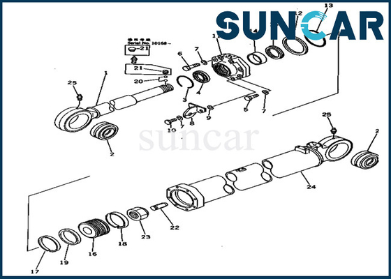 Hydraulische Cilinder 2096366300 van Kit Service Kits 209-63-66300 van de wapenverbinding voor Graafwerktuig pc650-1 van KOMATSU