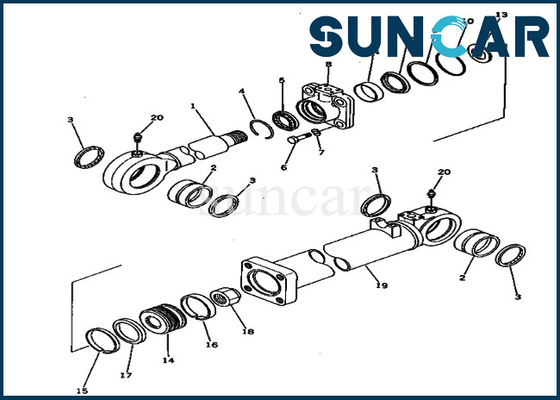 209-63-96101 de de Cilinderdienst Kit Fits For Model van de 2096396101 Bodemstortplaats pc650-1 de Reparatieuitrustingen van KOMATSU