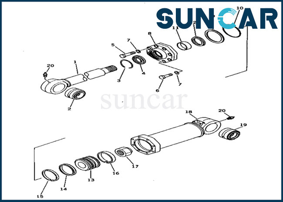 De dienstuitrustingen 209-63-86301 2096386301 Reparatieverbinding Kit Fits For Machine pc650-1 KOMATSU compenseren Cilinder