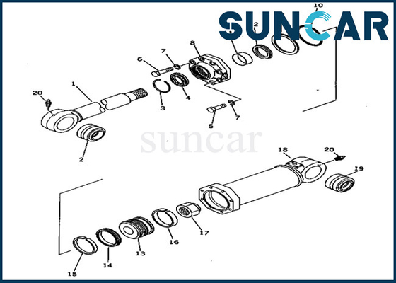 209-63-86401 2096386401 compenseren de Cilinderdienst Kit Loader Excavator pc650-1 de Verbindingsuitrustingen van KOMATSU
