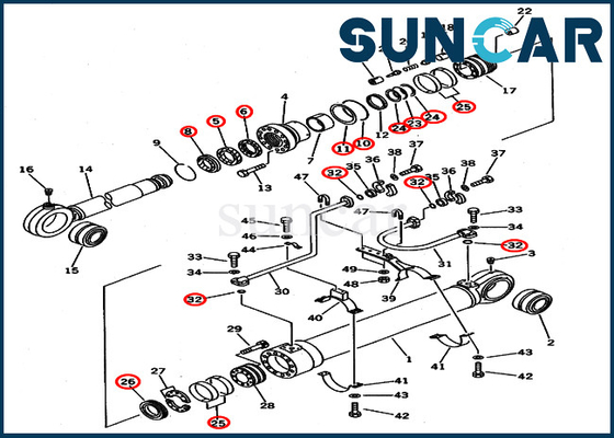 707-99-69600 de Verbindingsuitrusting 7079969600 de Pasvormen KOMATSU pc650-3 pc650lc-5 pc710-5 van de emmercilinder van Reparatieuitrustingen