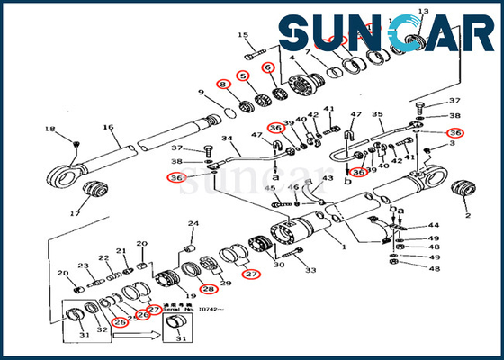 KOMATSU 707-99-68600 de Dienst Kit For Loader Model pc650-3 pc650-5 van de 7079968600 Boomcilinder