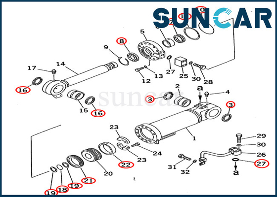707-98-55500 de Verbindingsuitrusting 7079855500 van de boomreparatie KOMATSU pc70-7 PC70-7E-Uitrustingen van de Cilinderverbinding