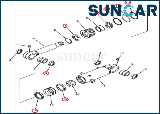 707-98-43130 de Verbindingsreparatie Kit For Models van de 7079843130 Bladcilinder pc60-7 pc70-7 PC70-7E-de Dienstdelen