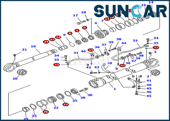 707-99-77380 7079977380 Uitrustingen Hydraulische Cilinder van de Boomverbinding voor KOMATSU pc750-6 pc800-6 de Dienstdelen