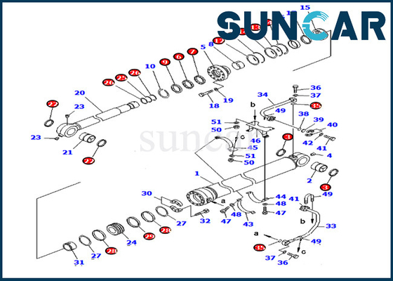 707-99-68550 de Verbindingsreparatie Kit For Komatsu Machinery Model pc750-6 pc750lc-6 van de 7079968550 Emmercilinder